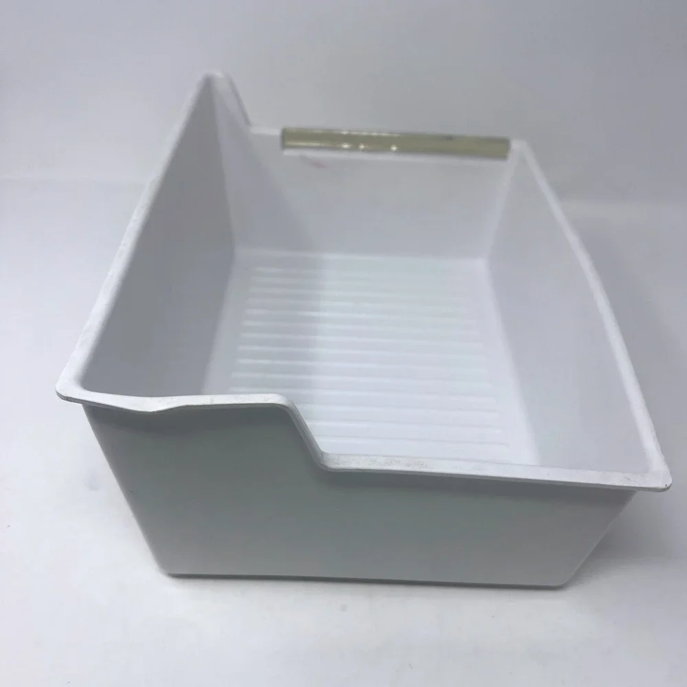 Vintage Gibson Refrigerator Freezer Ice Bin Bucket 69032 White Gold Trim 12x9x5.